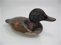 Early Hand Carved Duck Decoy - Mason Tack Eye Blue