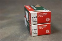 (2) Boxes Sellier Bellot 9MM 124GR FMJ Ammo