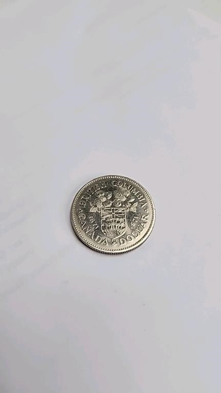 BC Canada Dollar 1871-1971 Coin