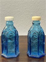 Mid-Century Ink Church Brand Blue Glass - Wheaton,