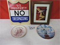 Marilyn Monroe Print & No Trespassing Sign