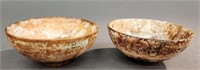 2 Chinese soapstone bowls.