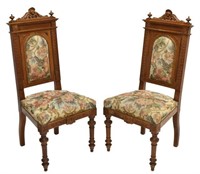 (2) ITALIAN CARVED & UPHOLSTERED CHAIRS