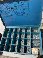 Metal bolt bin with bolts