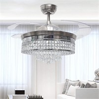 Crystal Ceiling Fan Light with Remote Control