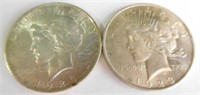 (2) 1923 Silver Peace dollars
