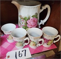 Pitcher, (4) Matching Cups