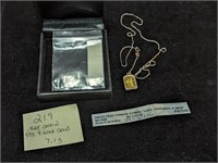 999.9 Gold 7.1g Chinese Pendant on Sterling Chain