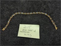 14k Gold 6.6g Bracelet with 15.5ctw Sapphires