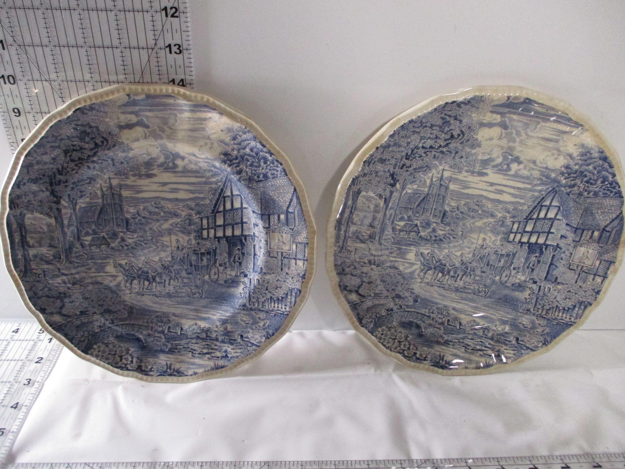 Kingston England Hand Engraved Decorative Plates