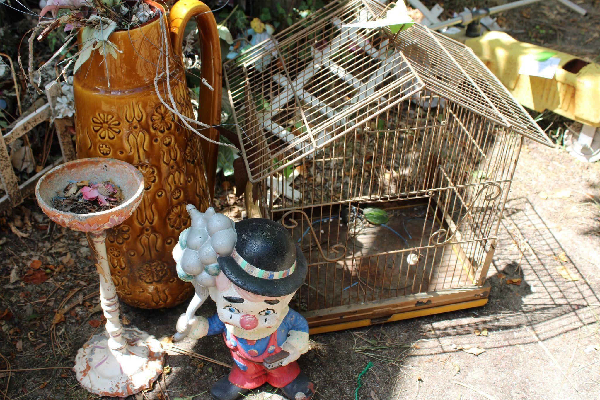 Birdcage and Yard Art