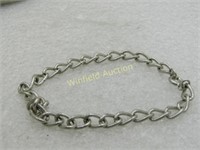 Vintage Silver Tone Curb Link Bracelet, 7.25"