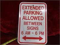 Metal sign. Street Parking signs. 12"x18"