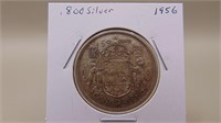 1956 Canadian 50 Cent / Half-dollar Coin