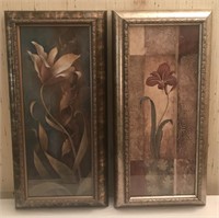 Pair of Rectangle Floral Artwork