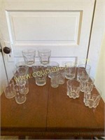 Assorted juice or whiskey glasses