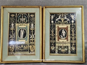 Vintage Framed Cameo Engravings Giovanni Cassini
