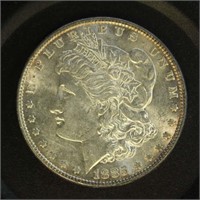 US Coins 1885 Morgan Silver Dollar, AU/BU