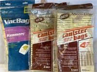 Canister, vacuum cleaner bags