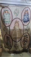 Sofa blanket with doll designs. 4ftx6ft.