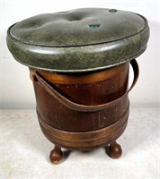 sewing bucket- converted stool / ottoman