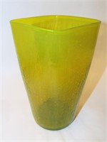 Pilgrim Square Crackle Glass Vase