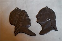 George & Martha Washington Cast Iron Silhouette