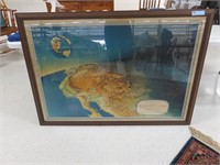 Large framed persepctive map of the