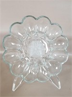 10" Deviled Egg Clear Glass Platter