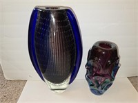 Blown glass vases - tallest 12"
