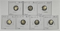 2010-2016 Roosevelt Proof Dime 7-Coin LOT