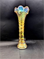 Imperial Carnival Marigold Rippled Glass Vase
