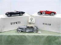 (3) Danbury Mint Cars - 1933 Duesenberg,