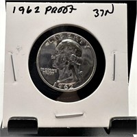 1962 PROOF WASHINGTON SILVER QUARTER