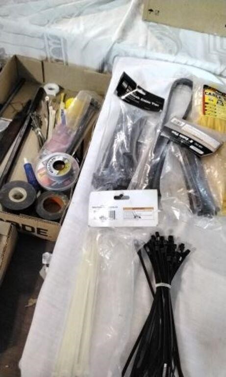 Cable ties, Electrical Tape, Assortment of Glues