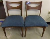 Pair of MCM Dining Room Chairs, Blue/Grey seats