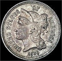 1866 Nickel Three Cent CLOSELY UNCIRCULATED