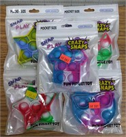 Pocket size crazy snaps fun fidget toy lot