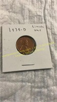 UNC 1939-D Lincoln Penny