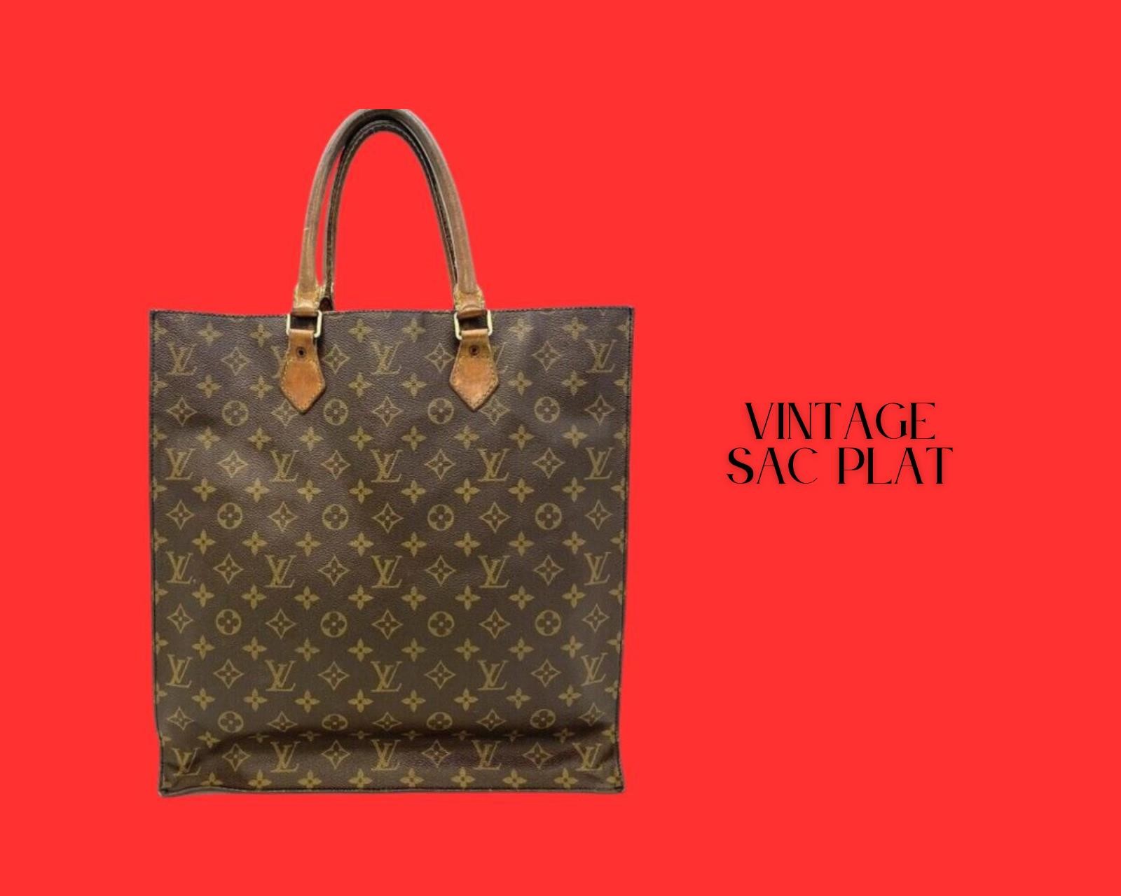 LOUIS VUITTON Monogram Sac Plat Hand Bag