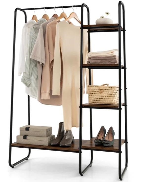 Retail$90 Clothes Rack w/Shelves