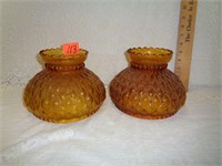 2 Amber Globes