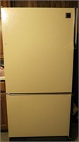 Whirlpool (Freezer on bottom) Refrigerator.  Cream