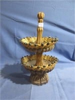 Tiered wooden dish