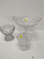 lot of pedestal dishes