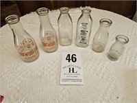 Six Vintage Milk Jugs