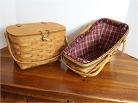 (2) " Longaberger" Handwoven Baskets