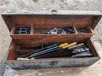 Wood Tool Box w/ Hand Saws