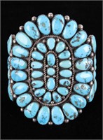 Navajo D.K. Lister Morenci Turquoise Sterling Cuff