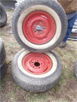 (2) P235-75R-15 - 5 Bolt Red Rim Tires w/